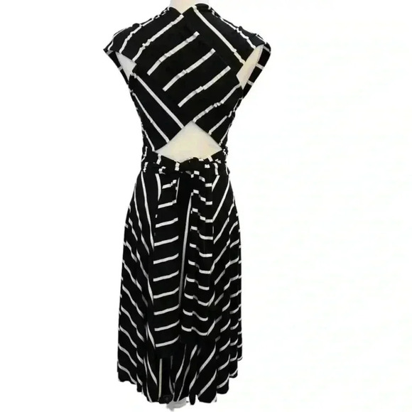 Black w/ White Stripes Butter Dress by Nadia OSFM - Picture 2 of 4